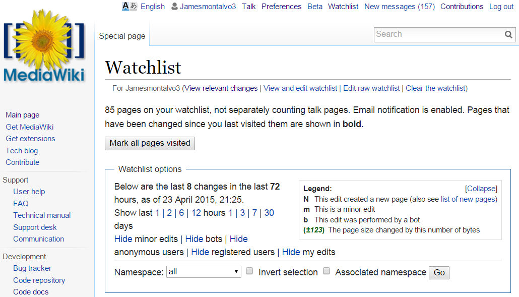 Wikipedia watchlist